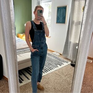 We The Free Overall Jeans Womens Size 24 Blue Denim Regular Fit Straight Pockets